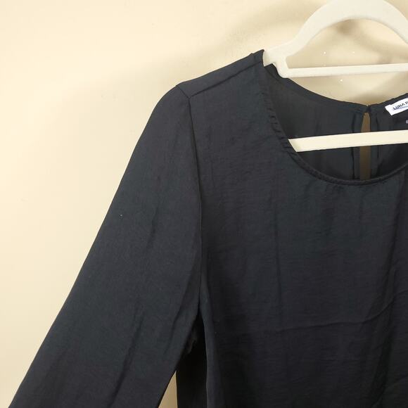 Stitch Fix Luna Project Black Blouse with Flare Sleeves with Crochet Size XLP - Picture 4 of 10